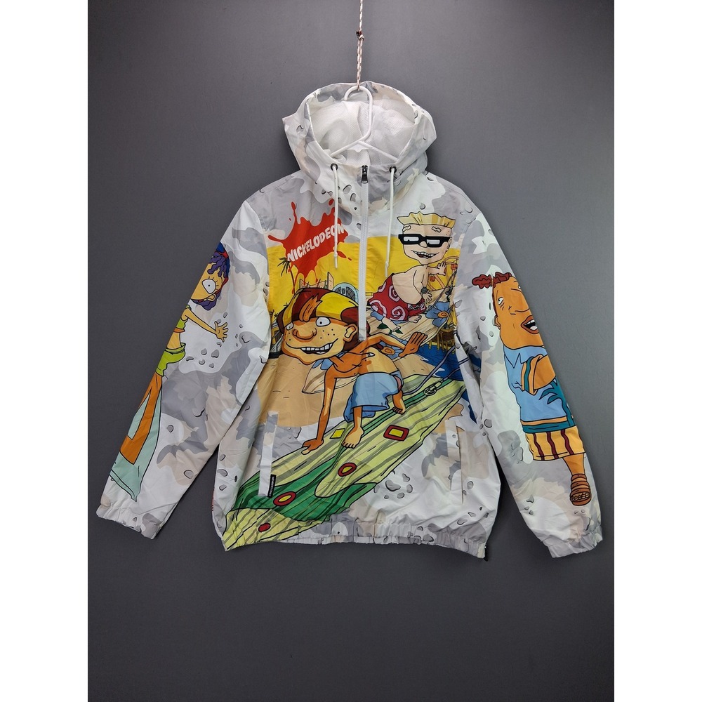 Members Only Nickelodeon Rocket Power Windbreaker Jacket L Multicolor Retro 90s